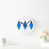 アールデコパターン3 （青） ラウンド壁時計 (ホーム)