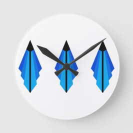アールデコパターン3 （青） ラウンド壁時計