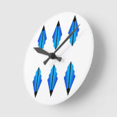 アールデコパターン3 （青） ラウンド壁時計 (傾斜)