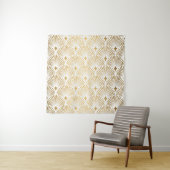 アールデコパターン。シームレスな白と金ゴールド背景 タペストリー (インサイチュ)