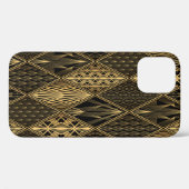 アールデコパターン。シームレスな黒と金ゴールド背景 Case-Mate iPhoneケース (裏面 (横))