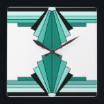 アールデコパターン スクエア壁時計<br><div class="desc">このパターンはクラシックアールデコの形状に基づいている。</div>