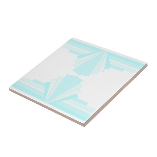 アールデコパターン(ソフトティール(緑がかった色)) タイル (側面)