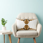 アールデコパターン(タンズ、ブラウンズ、ブラックランバー) ランバークッション (椅子)