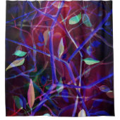 アールデコパターン – ブルゴーニュ葉抽象芸術 シャワーカーテン (正面)