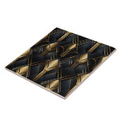 アールデコパターン、メタリックエフェクト、ブラックと金ゴールド タイル (側面)