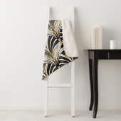 アールデコパターン。ヴィンテージ金ゴールド白黒背景 シェルパブランケット (インサイチュ)