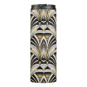 アールデコパターン。ヴィンテージ金ゴールド白黒背景 タンブラー (裏面)