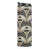 アールデコパターン。ヴィンテージ金ゴールド白黒背景 タンブラー (回転右)