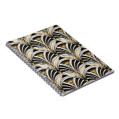 アールデコパターン。ヴィンテージ金ゴールド白黒 ノートブック (右側)