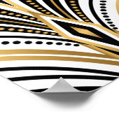 アールデコパターン。ヴィンテージ金ゴールド白黒 ポスター (角)