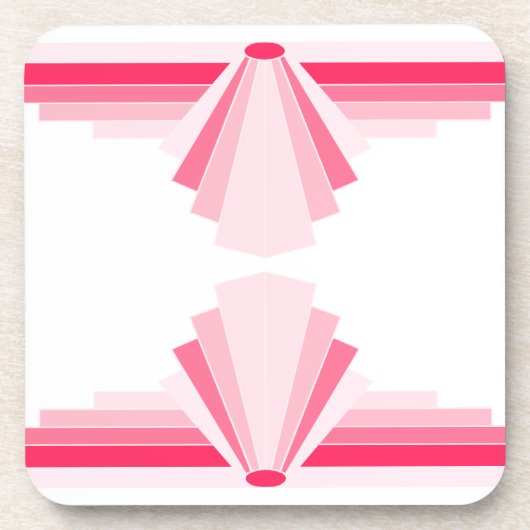 アールデコパターン（明るいピンク） コースター (正面)