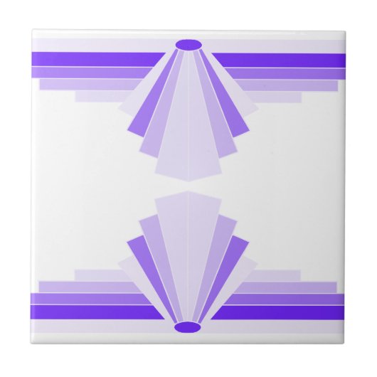 アールデコパターン（紫） タイル (正面)