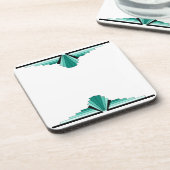 アールデコパターン（緑と黒） コースター (左側)