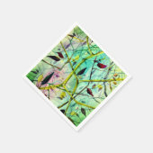 アールデコパターン – 緑の抽象芸術タイル スタンダードカクテルナプキン (角)