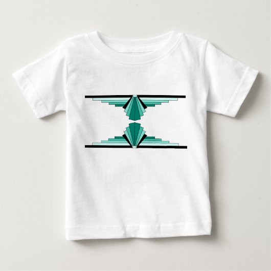 アールデコパターン(緑) ベビーTシャツ (正面)