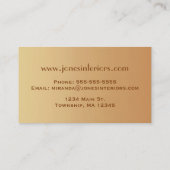 アールデコパターン、銅および錆び茶色 名刺 (裏面)