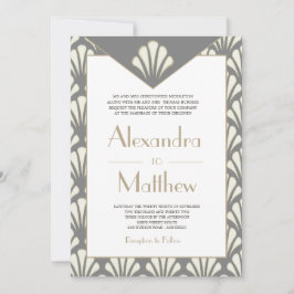 アールデコパタ結婚ーン20年代ヴィンテージ 招待状