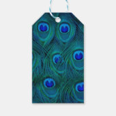 アールデコパリジャンティール(緑がかった色)グリーンピーコックフェザー ギフトタグ (正面)