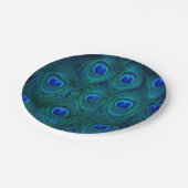 アールデコパリジャンティール(緑がかった色)グリーンピーコックフェザー ペーパープレート (アングル)