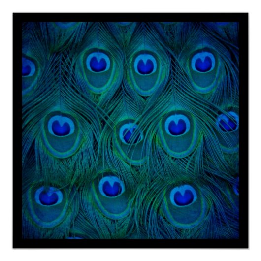 アールデコパリジャンティール（緑がかった色）グリーンピーコックフェザー ポスター (正面)