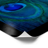 アールデコパリジャンティール（緑がかった色）グリーンピーコックフェザー ポスター (コーナー)