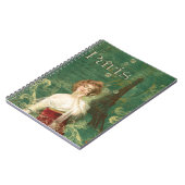 アールデコパリス女性バブルズエッフェルタワー ノートブック (左側)