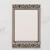 アールデコパーソナライズされたブラック、ブラウン、クリーム (正面/裏面)