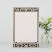 アールデコパーソナライズされたブラック、ブラウン、クリーム (スタンド正面)