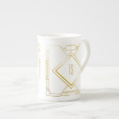 アールデコパーソナライズされた中国マグカップ ボーンチャイナマグカップ (正面右)