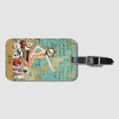 アールデコパーソナライズされた女 ラゲッジタグ (正面横)
