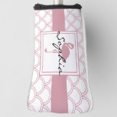 アールデコパーソナライズされた波形パッテンピンクフラミンゴ ゴルフヘッドカバー (回転90)