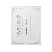 アールデコパーソナライズされた認証書 ノートパッド (回転)