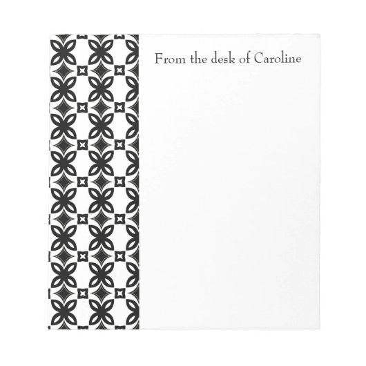 アールデコパーソナライズされた開花 ノートパッド (正面)