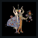 アールデコパーティーゲストお祝い ポスター<br><div class="desc">アールデコパーティの招待状1917年のヴィンテージペンシルバニア世界大戦のポスターからレトロなアンティーク画像を持つ。パーティーの愛好家は、黒い背景にカラフルヴィンテージアートのデコファッションを着無地のている。この巨大なポスターの良い時を飾って踊るのを待っているホーン、ノイズ祝メーカー、ボール、フラッパ。</div>