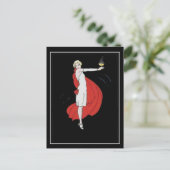 アールデコパーティー女子ヴィンテージはがき ポストカード (スタンド正面)