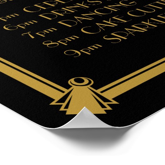 アールデコパーティー日イベントプランナー、サービス注文 ポスター (角)