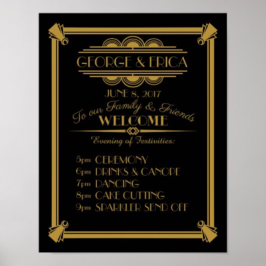 アールデコパーティー日イベントプランナー、サービス注文 ポスター (正面)