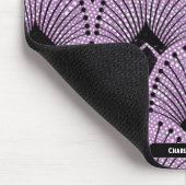 アールデコパープルクラシックレトロピーコックパターン マウスパッド (コーナー)