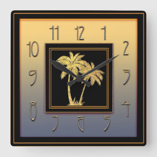 アールデコパームスクエア スクエア壁時計
