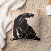 アールデコヒョウ枕 クッション (ブランケット)