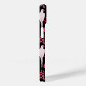 アールデコピンクの花、白いパロットと黒 Case-Mate iPhoneケース (裏面 / 右)