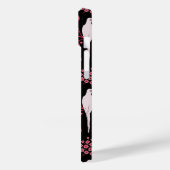 アールデコピンクの花、白いパロットと黒 Case-Mate iPhoneケース (裏面 / 左)