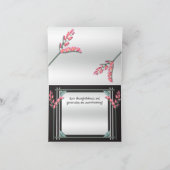 アールデコピンクプッシウィローパーソナライズされた- サンキューカード (内部)