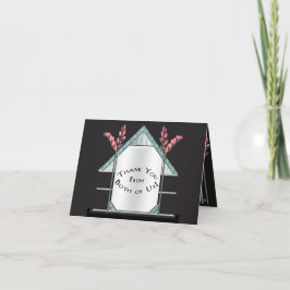 アールデコピンクプッシウィローパーソナライズされた- サンキューカード