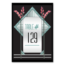 アールデコピンクプッシウィローパーソナライズされた- テーブルナンバー