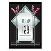 アールデコピンクプッシウィローパーソナライズされた- テーブルナンバー (裏面)