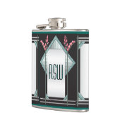 アールデコピンクプッシーパーソナライズされたヤナギ フラスク (左)