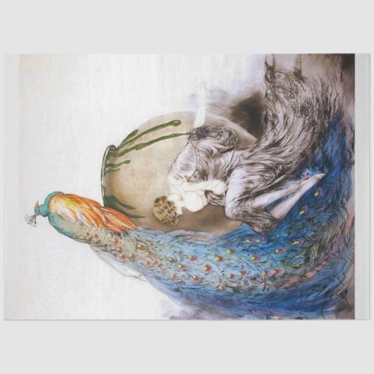 アールデコピーコックとミューズデクページ紙 薄葉紙 (正面)