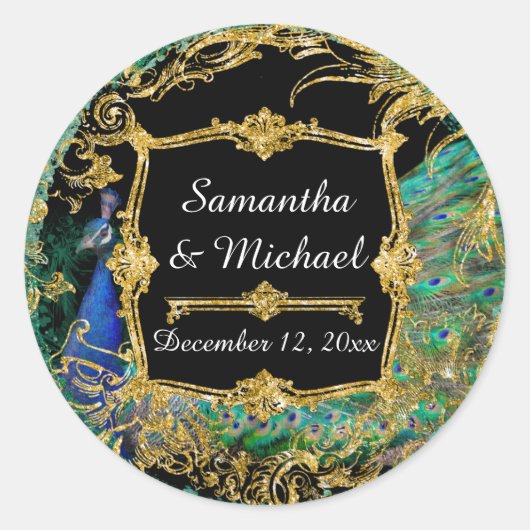 アールデコピーコックグラムオールドハリウッドリージェンシー ラウンドシール (正面)